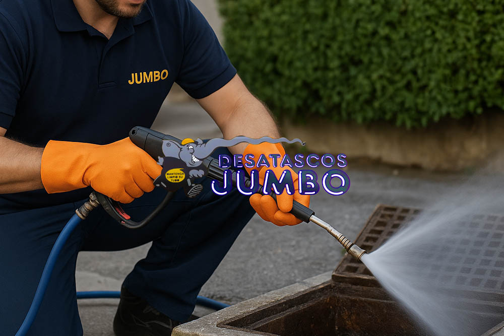 Limpieza profesional de tuberías en Las Palmas con agua a presión. Elimina grasa, cal y sedimentos sin dañar la instalación.
